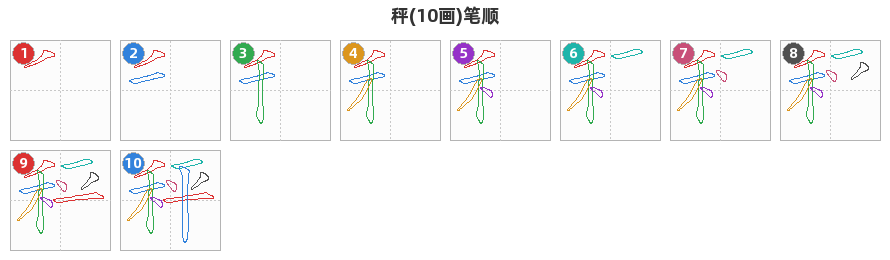 秤笔顺分解图