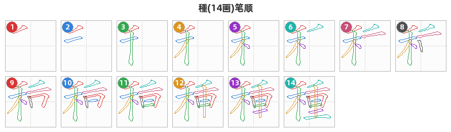 種笔顺分解图