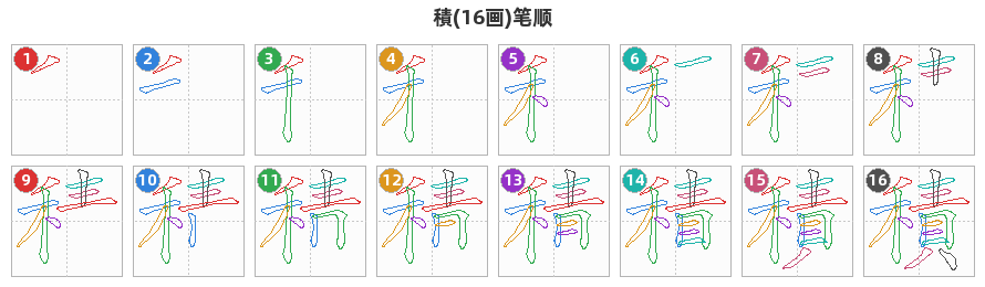 積笔顺分解图