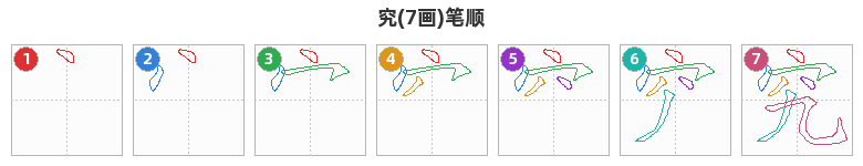 究笔顺分解图