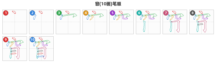窅笔顺分解图