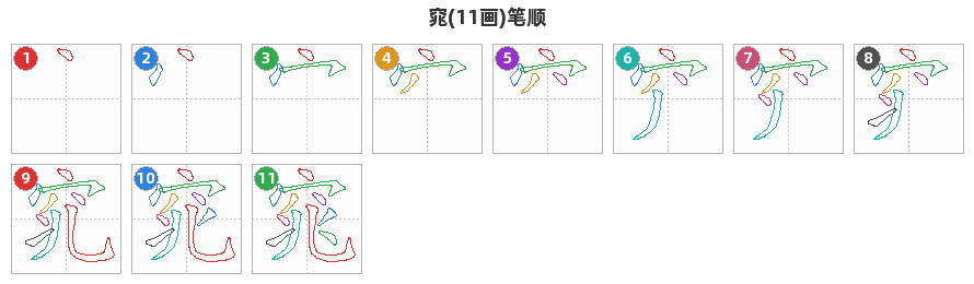 窕笔顺分解图