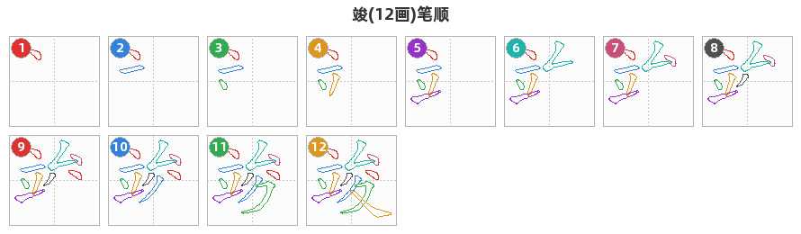 竣笔顺分解图