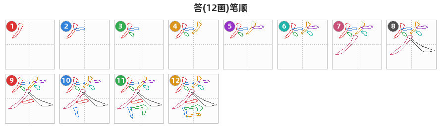 答笔顺分解图