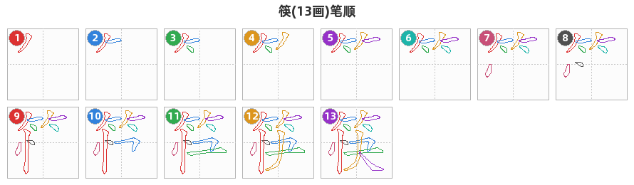 筷笔顺分解图