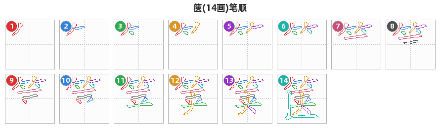 箧笔顺分解图