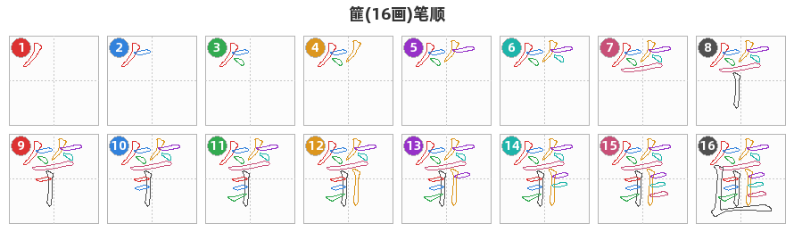 篚笔顺分解图