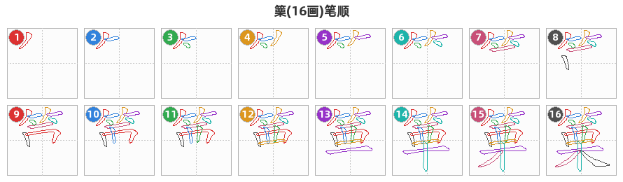 篥笔顺分解图