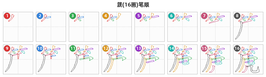 篪笔顺分解图
