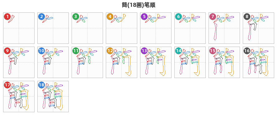 簡笔顺分解图