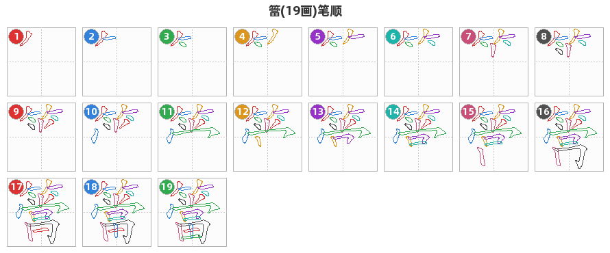 簹笔顺分解图