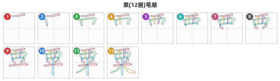 粟笔顺分解图