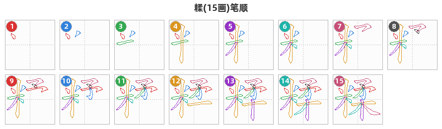 糅笔顺分解图