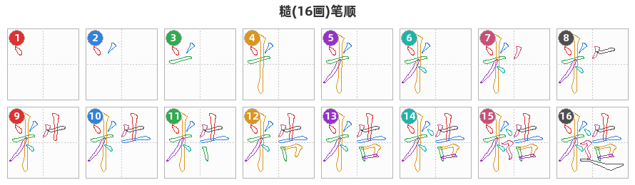 糙笔顺分解图