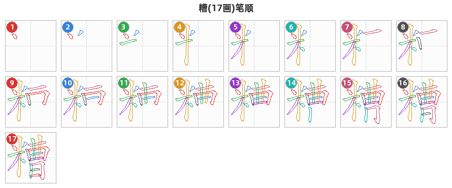 糟笔顺分解图