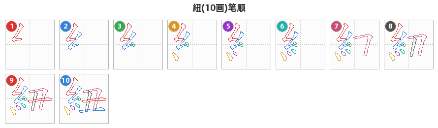 紐笔顺分解图