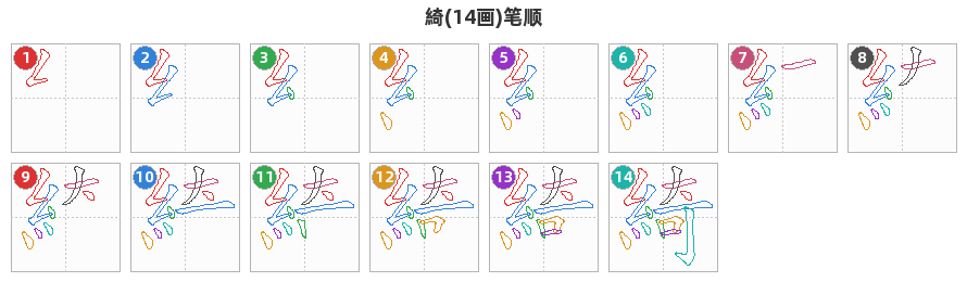 綺笔顺分解图