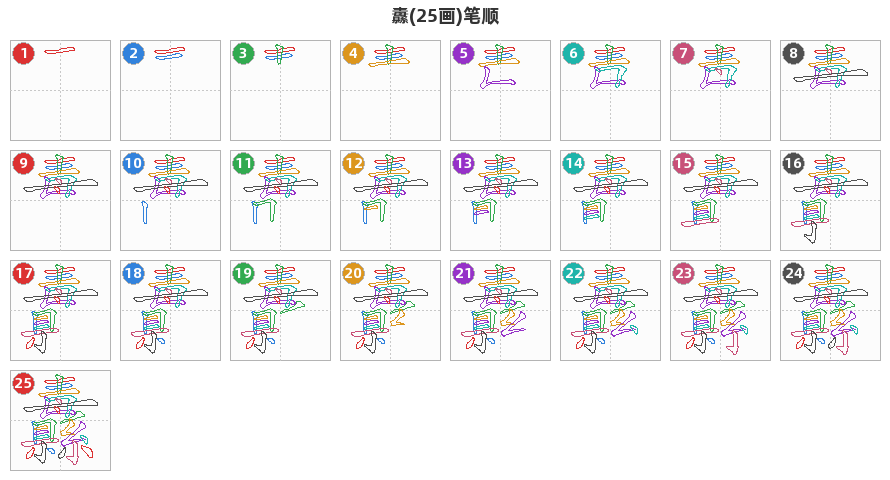 纛笔顺分解图
