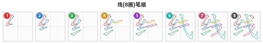 线笔顺分解图
