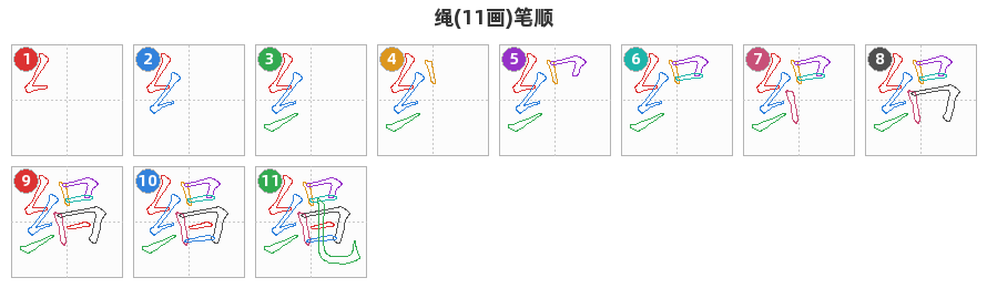 绳笔顺分解图