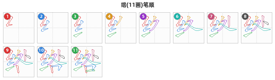 绺笔顺分解图
