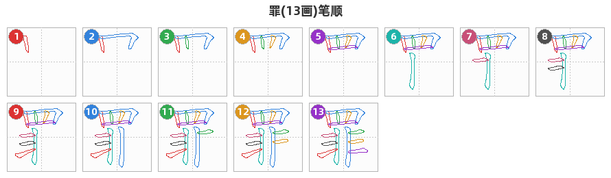 罪笔顺分解图
