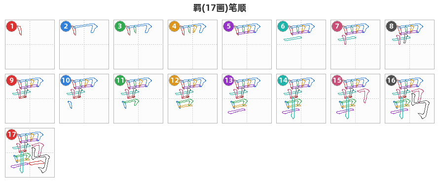 羁笔顺分解图