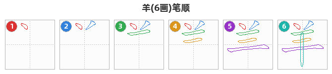 羊笔顺分解图