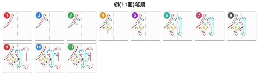 翎笔顺分解图