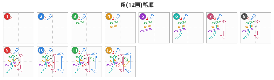 翔笔顺分解图