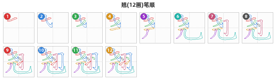翘笔顺分解图