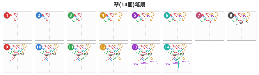 翠笔顺分解图
