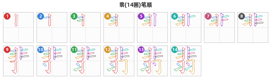 翡笔顺分解图