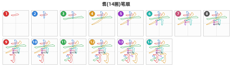 翥笔顺分解图