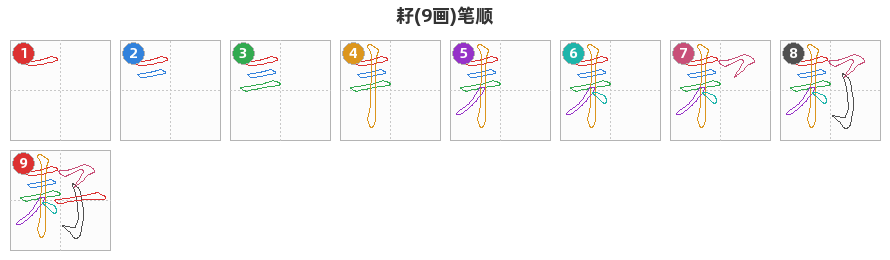 耔笔顺分解图