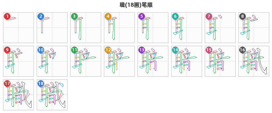 職笔顺分解图