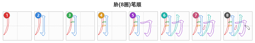 胁笔顺分解图