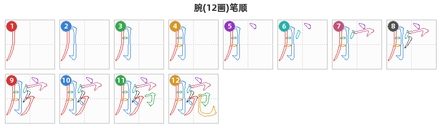腕笔顺分解图