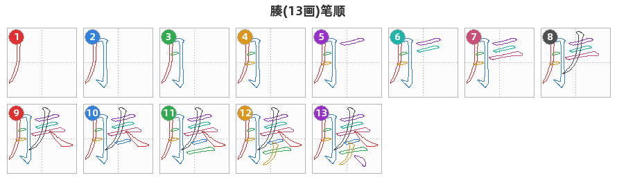 腠笔顺分解图
