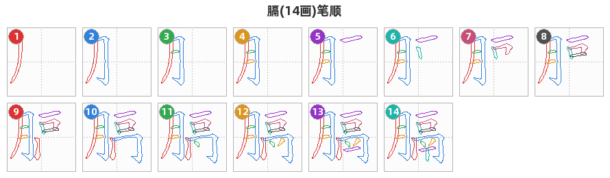 膈笔顺分解图