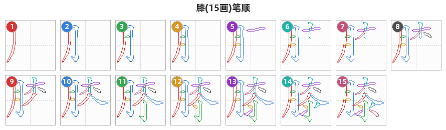 膝笔顺分解图