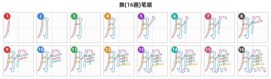 膲笔顺分解图