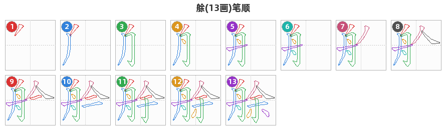 艅笔顺分解图