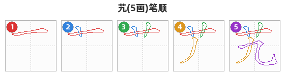 艽笔顺分解图