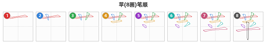 苹笔顺分解图