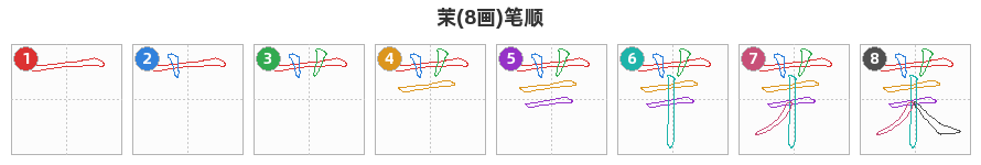 茉笔顺分解图