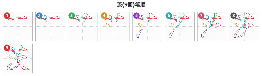 茨笔顺分解图