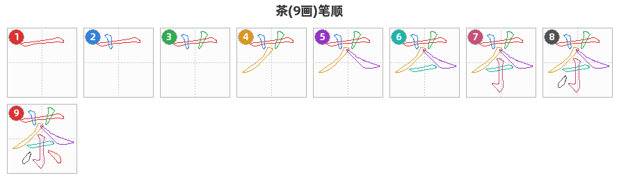 茶笔顺分解图