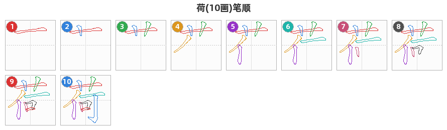 荷笔顺分解图