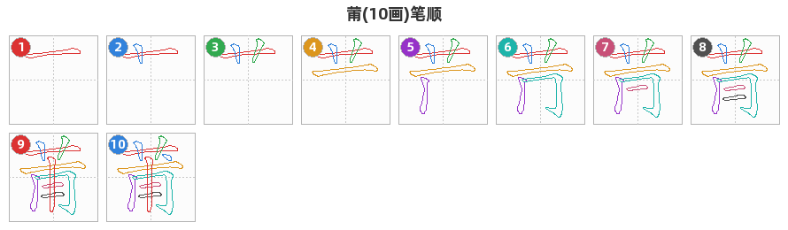 莆笔顺分解图
